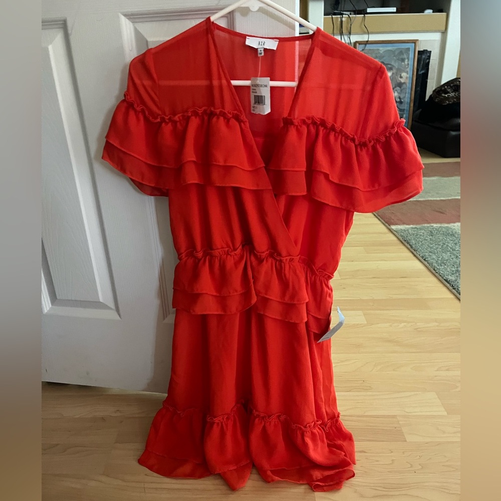 New Nordstrom Orange Ruffle Dress